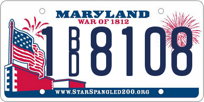 MD license plate 1BD8108
