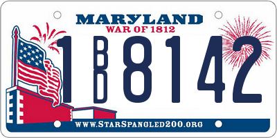 MD license plate 1BD8142