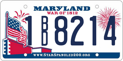 MD license plate 1BD8214