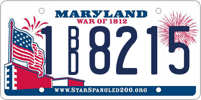MD license plate 1BD8215
