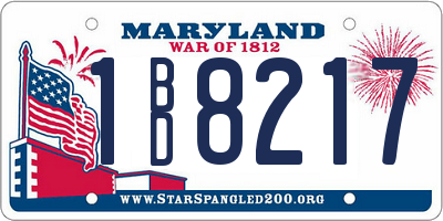 MD license plate 1BD8217