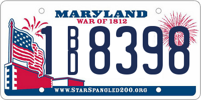 MD license plate 1BD8398