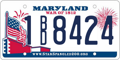 MD license plate 1BD8424
