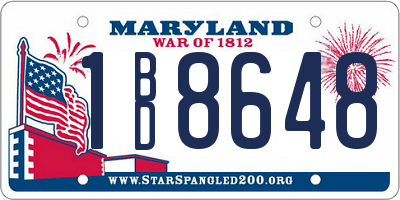 MD license plate 1BD8648