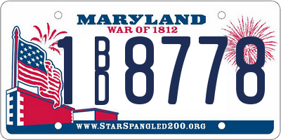MD license plate 1BD8778