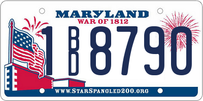 MD license plate 1BD8790