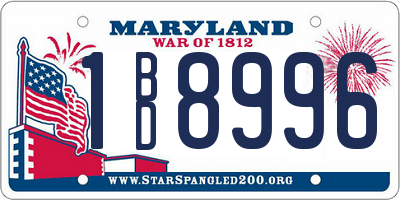 MD license plate 1BD8996
