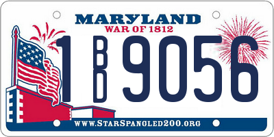 MD license plate 1BD9056