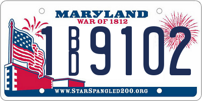 MD license plate 1BD9102