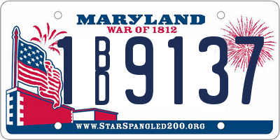 MD license plate 1BD9137
