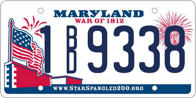 MD license plate 1BD9338