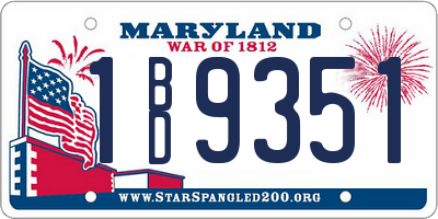 MD license plate 1BD9351