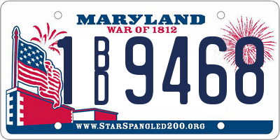 MD license plate 1BD9468