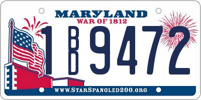 MD license plate 1BD9472