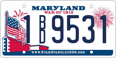 MD license plate 1BD9531