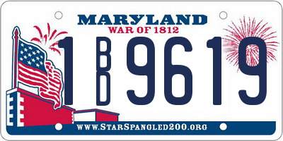 MD license plate 1BD9619