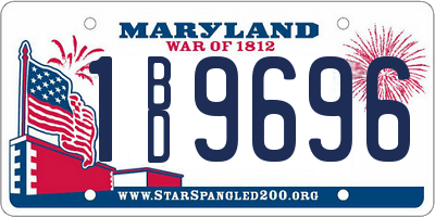 MD license plate 1BD9696