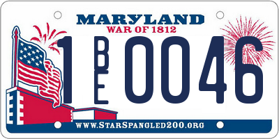 MD license plate 1BE0046