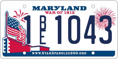 MD license plate 1BE1043