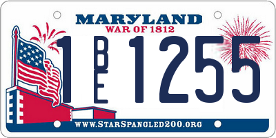 MD license plate 1BE1255
