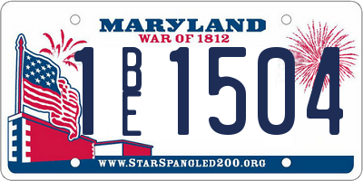 MD license plate 1BE1504