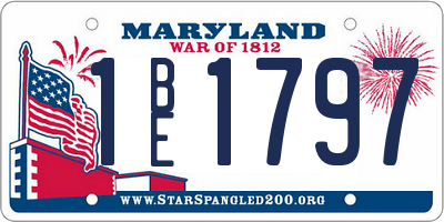 MD license plate 1BE1797