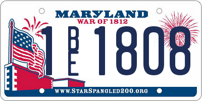 MD license plate 1BE1808
