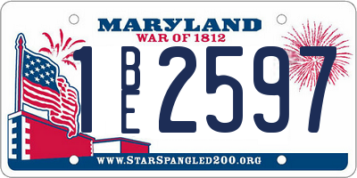 MD license plate 1BE2597