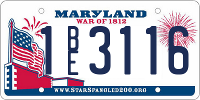 MD license plate 1BE3116