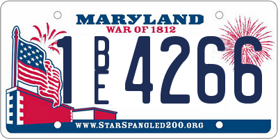 MD license plate 1BE4266