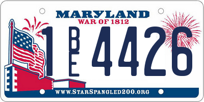 MD license plate 1BE4426