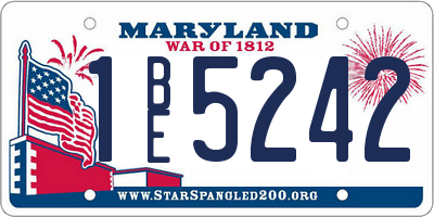 MD license plate 1BE5242
