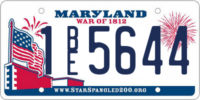MD license plate 1BE5644
