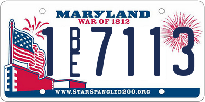 MD license plate 1BE7113