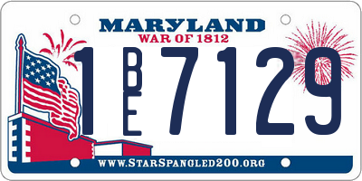 MD license plate 1BE7129
