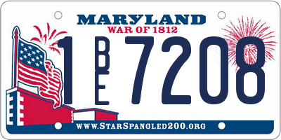 MD license plate 1BE7208