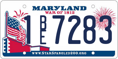 MD license plate 1BE7283