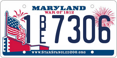 MD license plate 1BE7306