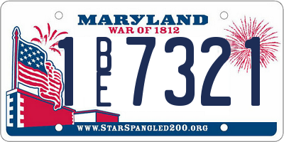 MD license plate 1BE7321