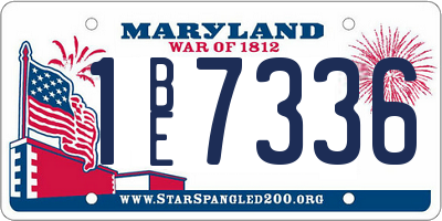 MD license plate 1BE7336