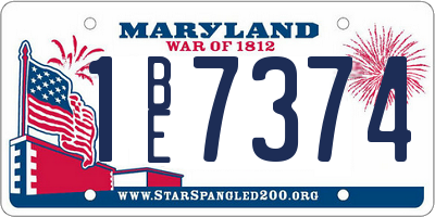 MD license plate 1BE7374