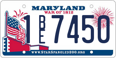 MD license plate 1BE7450