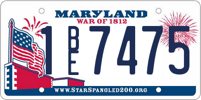 MD license plate 1BE7475