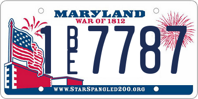 MD license plate 1BE7787