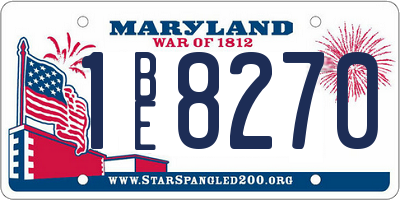 MD license plate 1BE8270