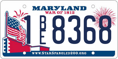 MD license plate 1BE8368