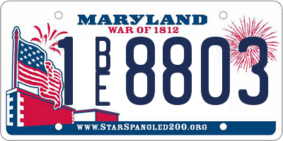 MD license plate 1BE8803