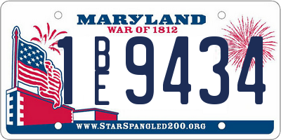 MD license plate 1BE9434