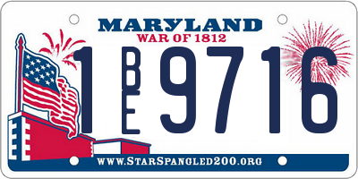 MD license plate 1BE9716