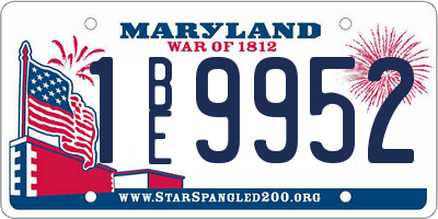 MD license plate 1BE9952